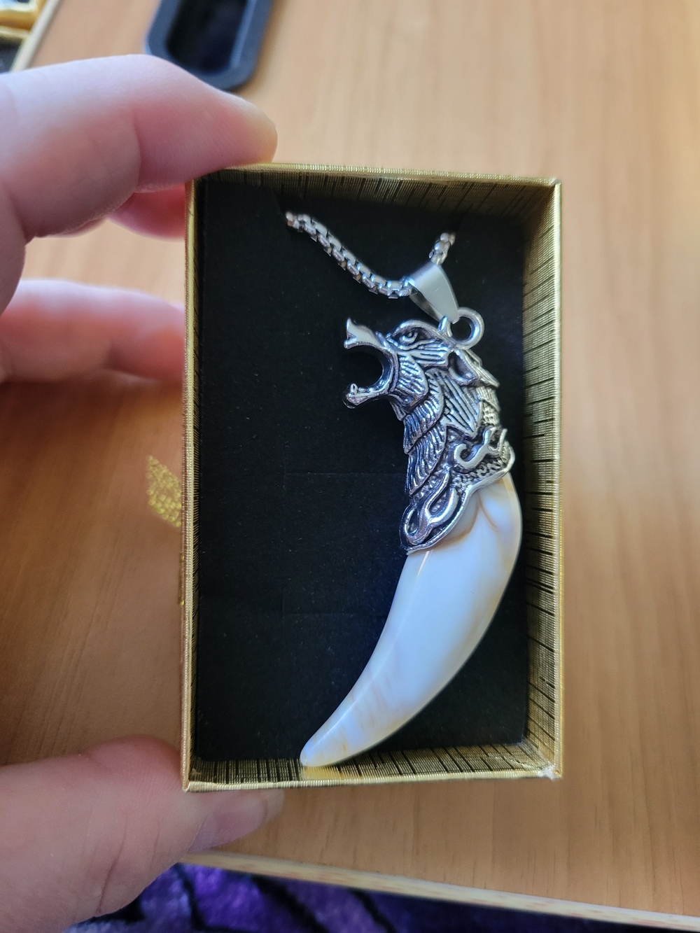 🧋NEW🧋Stainless Steel  Wolf Tooth Pendant Necklace